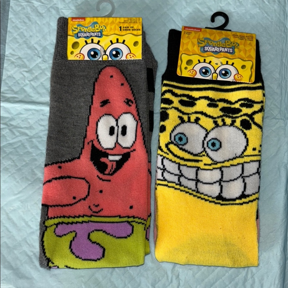 SpongeBob SquarePants Men's Socks - Gray and Yellow